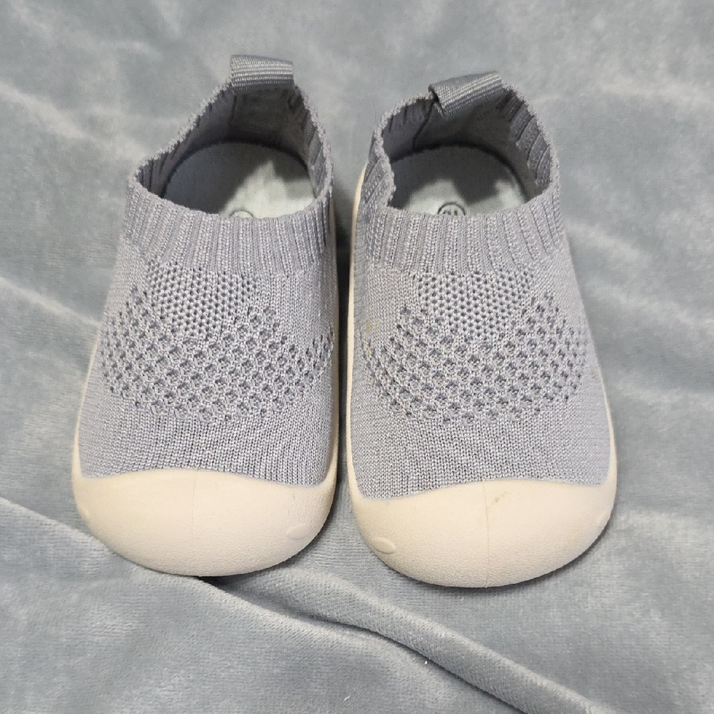 Kids Slip-On Knit Sneakers in Light Gray - Comfortable Baby Shoes